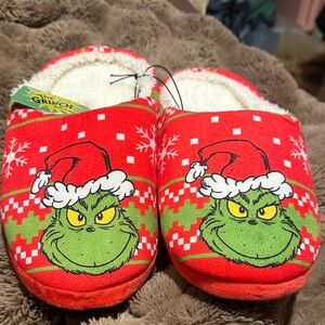 Dr. Seuss Red and Green Grinch Slippers